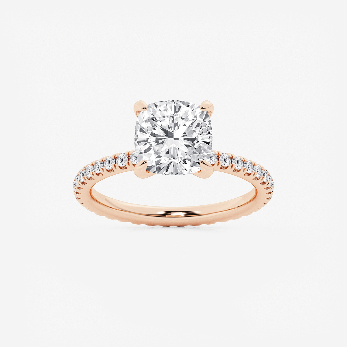 3 ctw Cushion Lab Grown Diamond Eternity Engagement Ring
