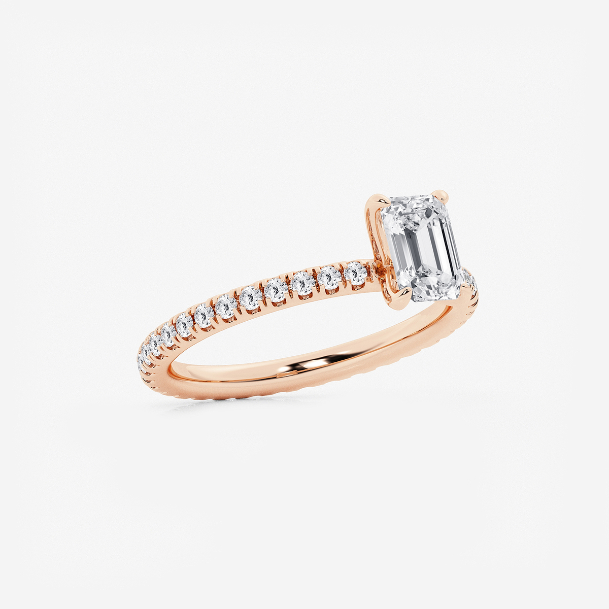Additional Image 1 for  1 1/2 ctw Emerald Lab Grown Diamond Eternity Engagement Ring
