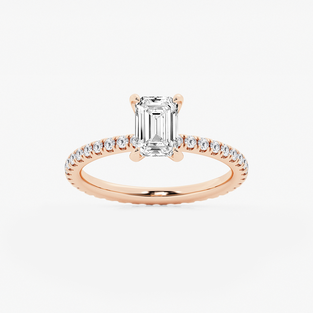2 ctw Emerald Lab Grown Diamond Eternity Engagement Ring