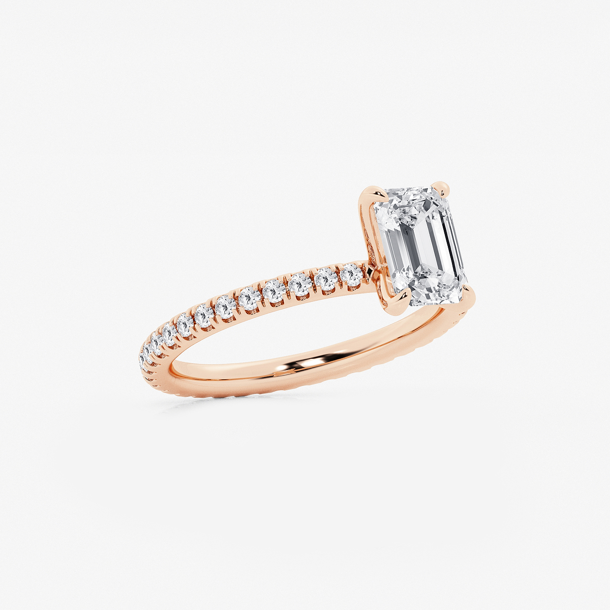 Additional Image 1 for  2 ctw Emerald Lab Grown Diamond Eternity Engagement Ring
