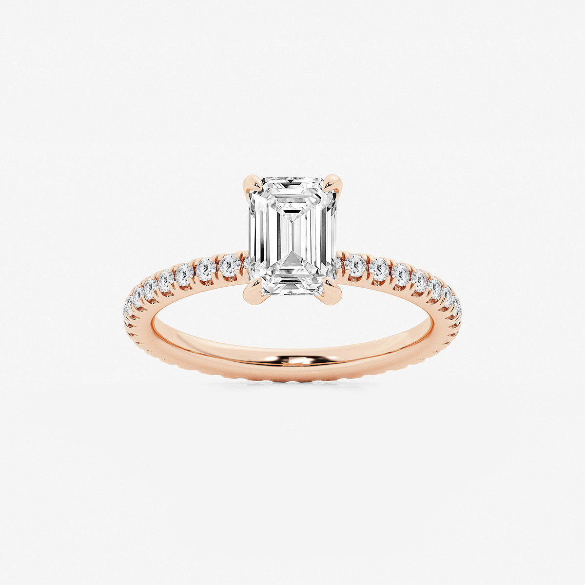 2 1/2 ctw Emerald Lab Grown Diamond Eternity Engagement Ring