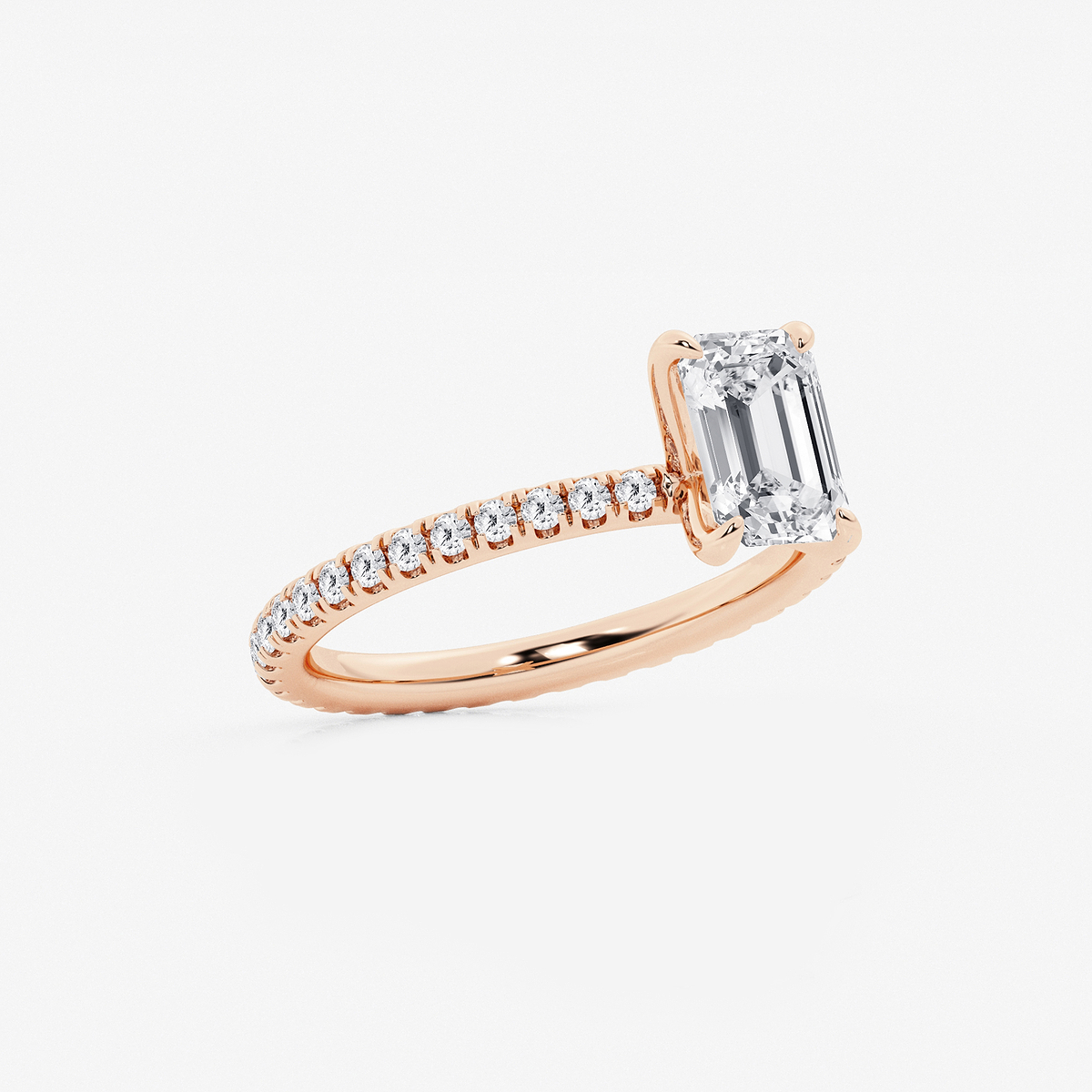 Additional Image 1 for  2 1/2 ctw Emerald Lab Grown Diamond Eternity Engagement Ring