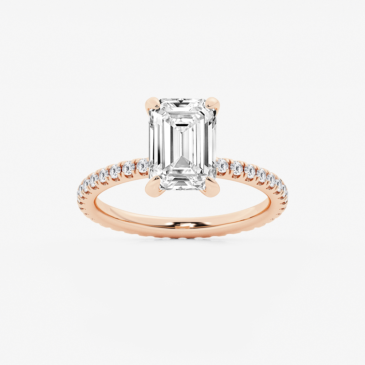3 ctw Emerald Lab Grown Diamond Eternity Engagement Ring
