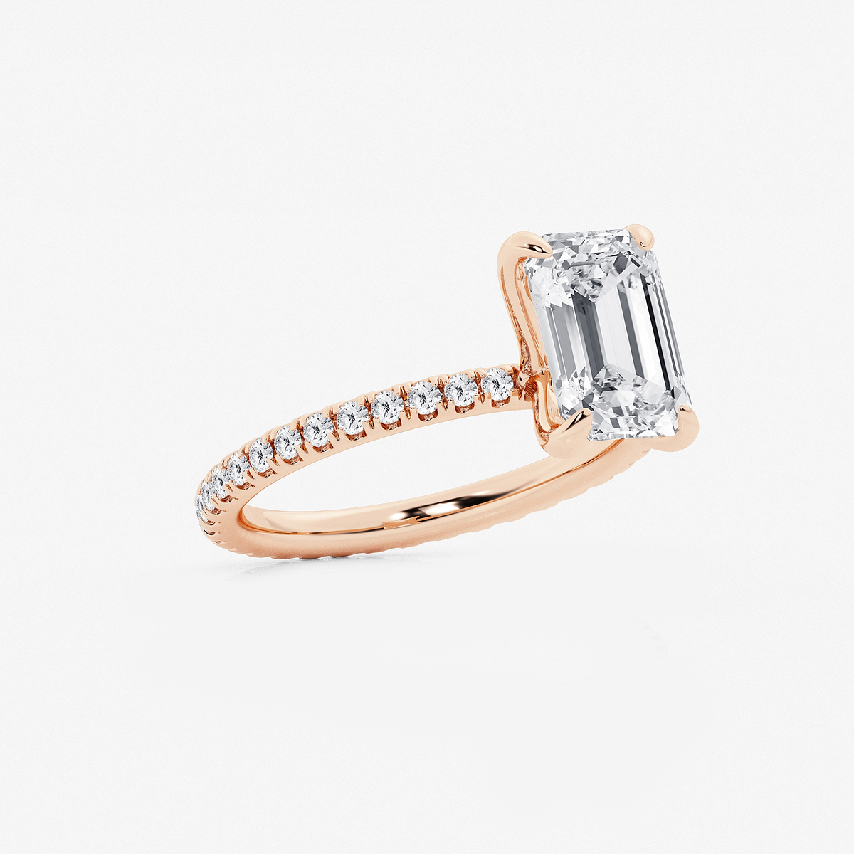 Additional Image 1 for  3 ctw Emerald Lab Grown Diamond Eternity Engagement Ring