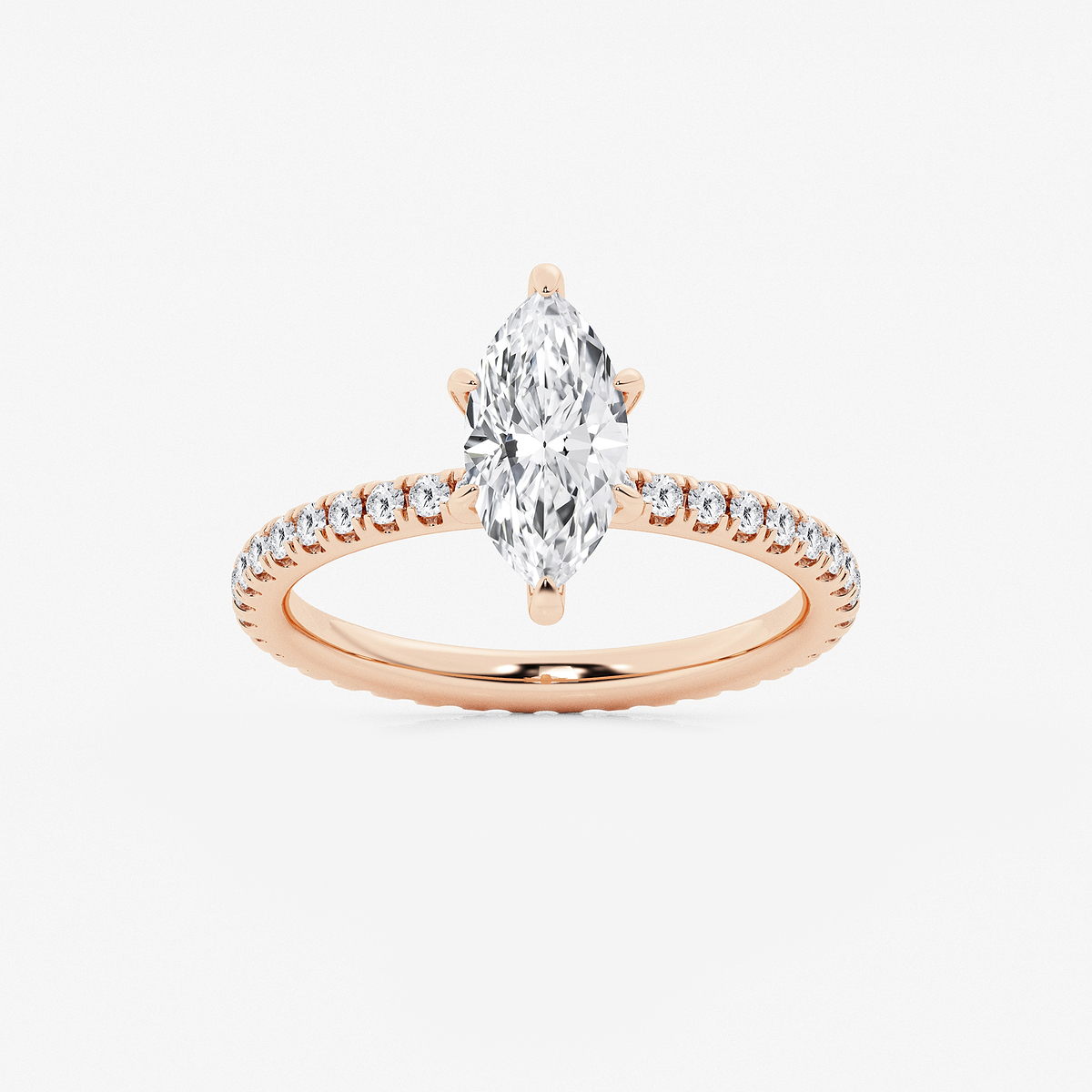 2 ctw Marquise Lab Grown Diamond Eternity Engagement Ring