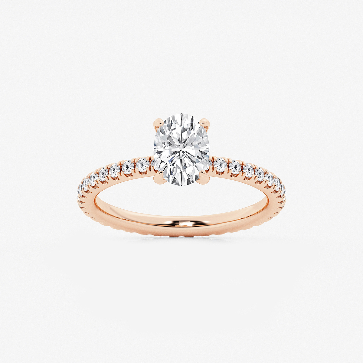 1 1/2 ctw Oval Lab Grown Diamond Eternity Engagement Ring