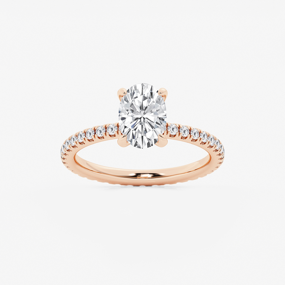 2 ctw Oval Lab Grown Diamond Eternity Engagement Ring