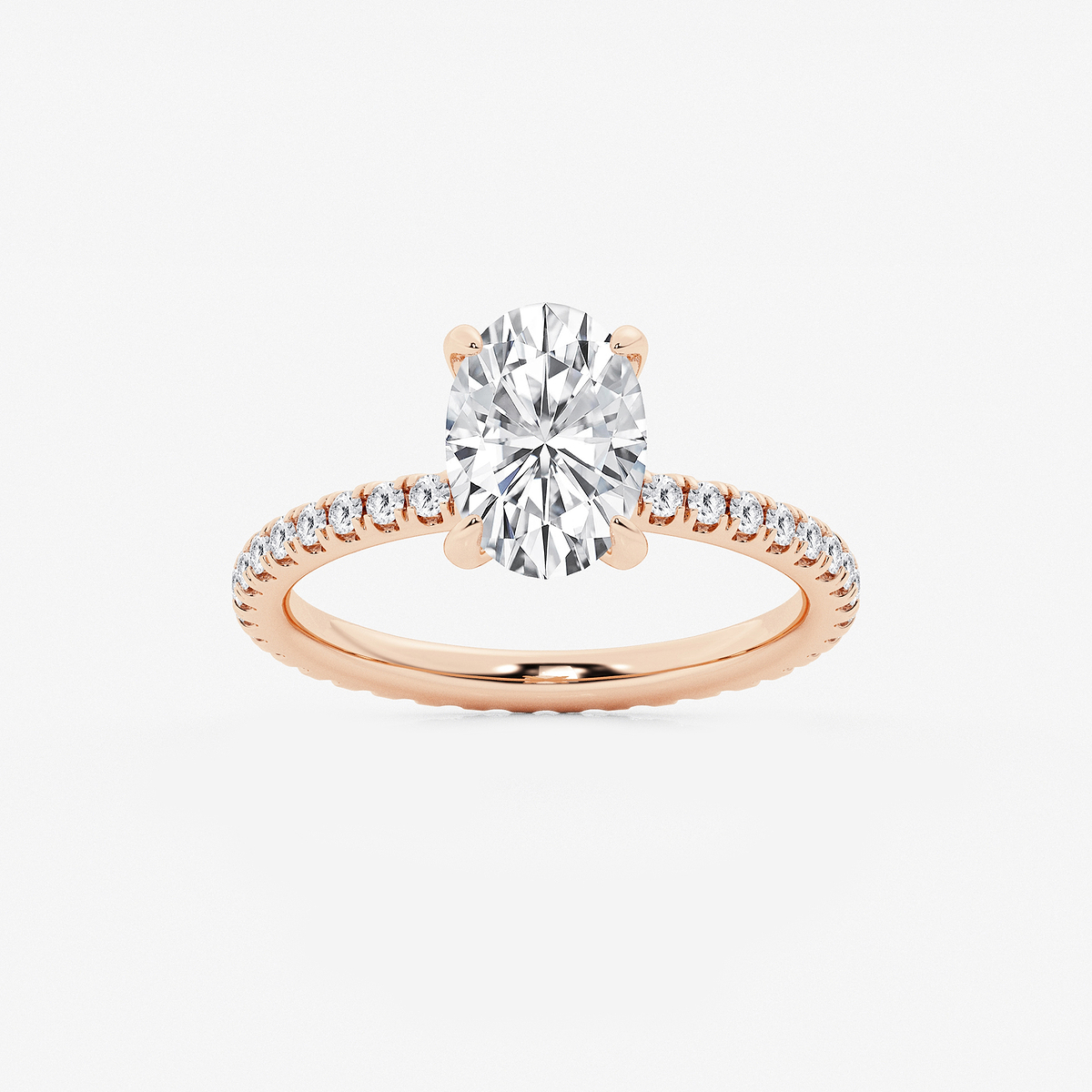 2 1/2 ctw Oval Lab Grown Diamond Eternity Engagement Ring