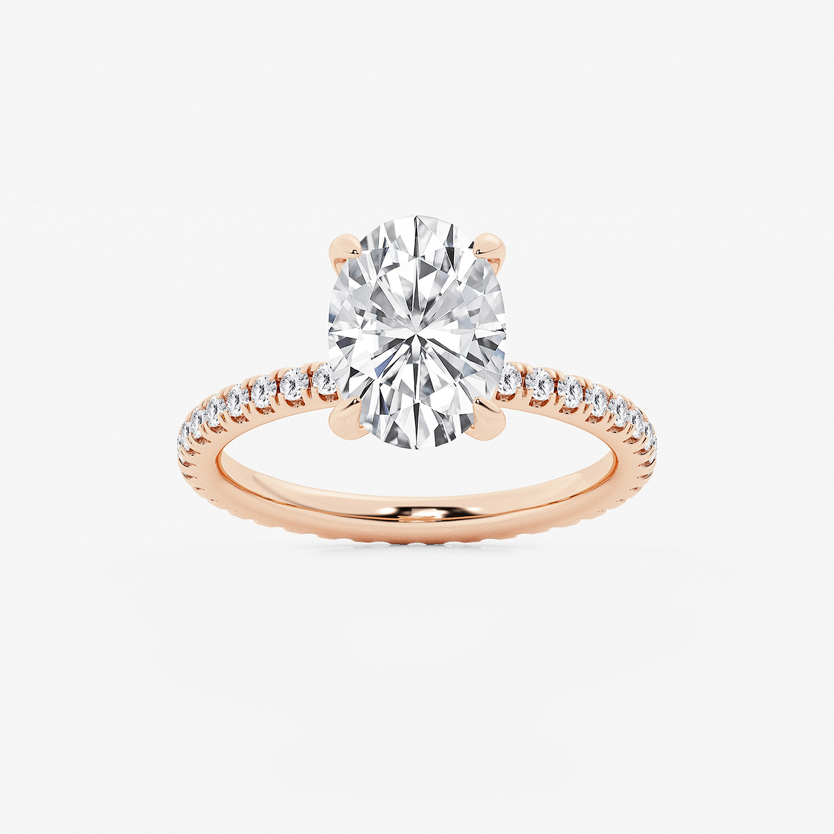 3 ctw Oval Lab Grown Diamond Eternity Engagement Ring