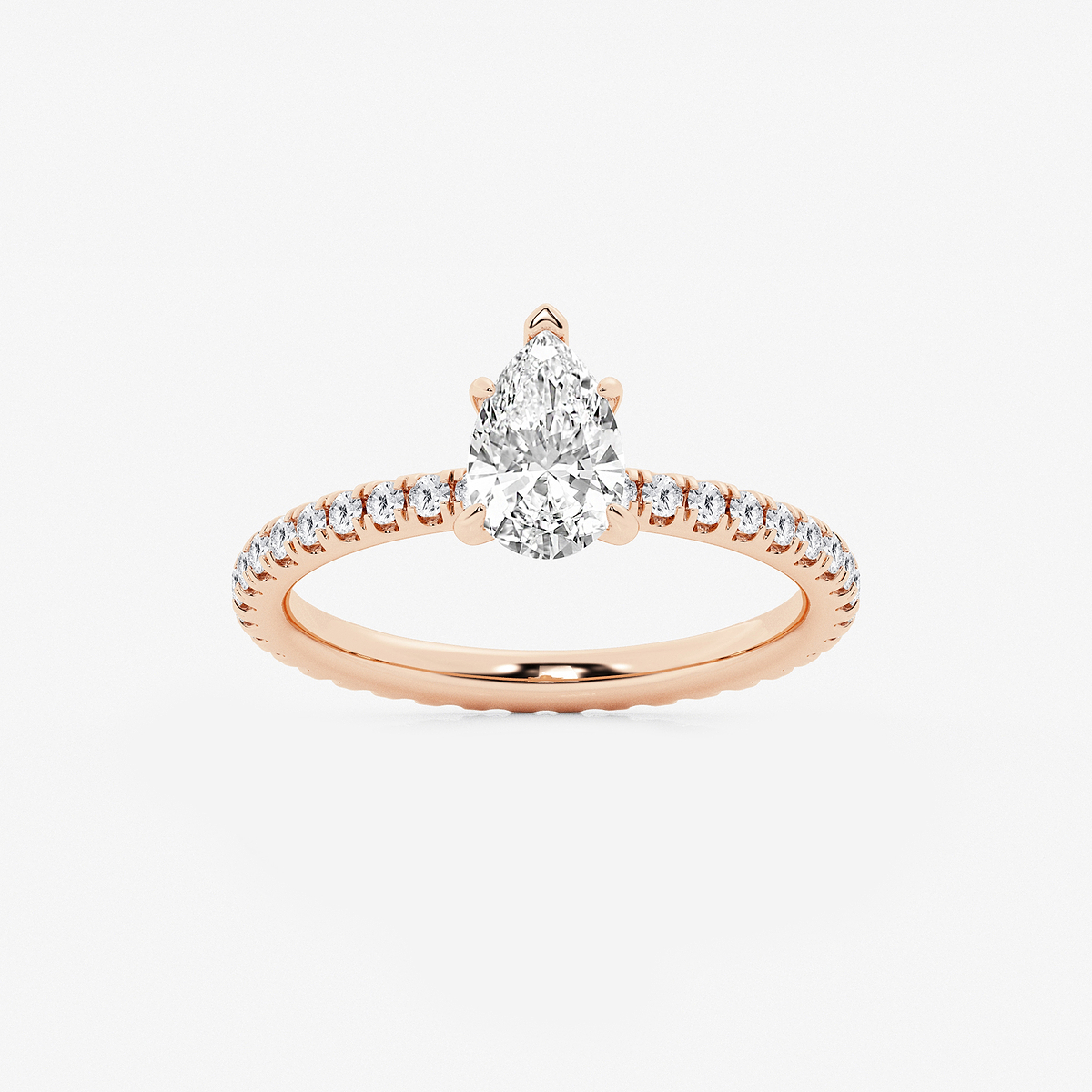 1 1/2 ctw Pear Lab Grown Diamond Eternity Engagement Ring