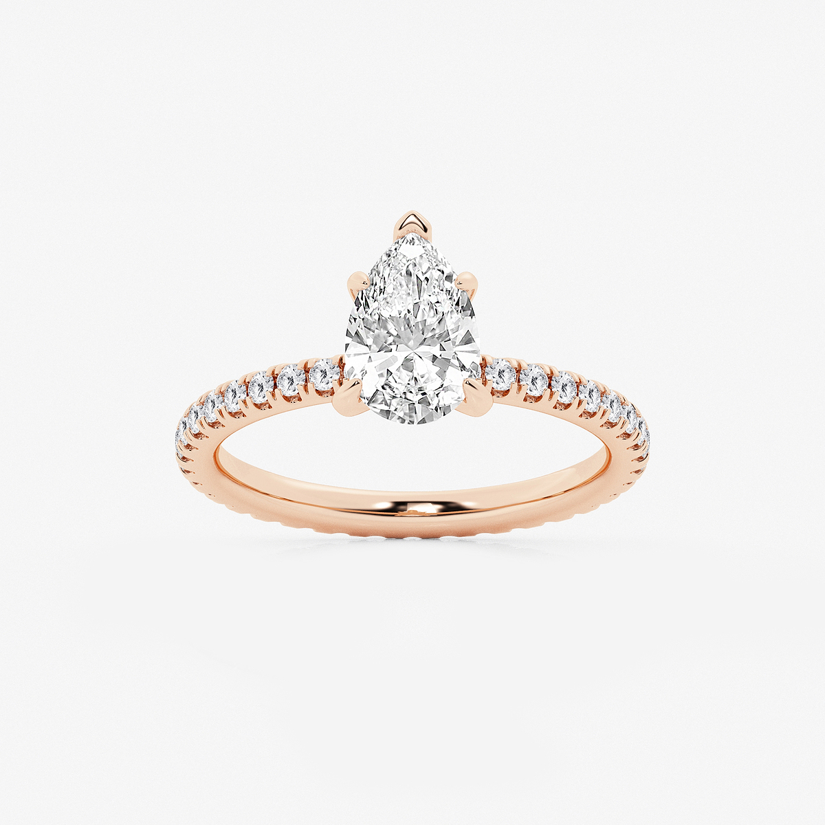 2 ctw Pear Lab Grown Diamond Eternity Engagement Ring