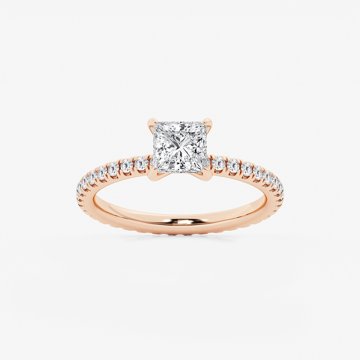 1 1/2 ctw Princess Lab Grown Diamond Eternity Engagement Ring