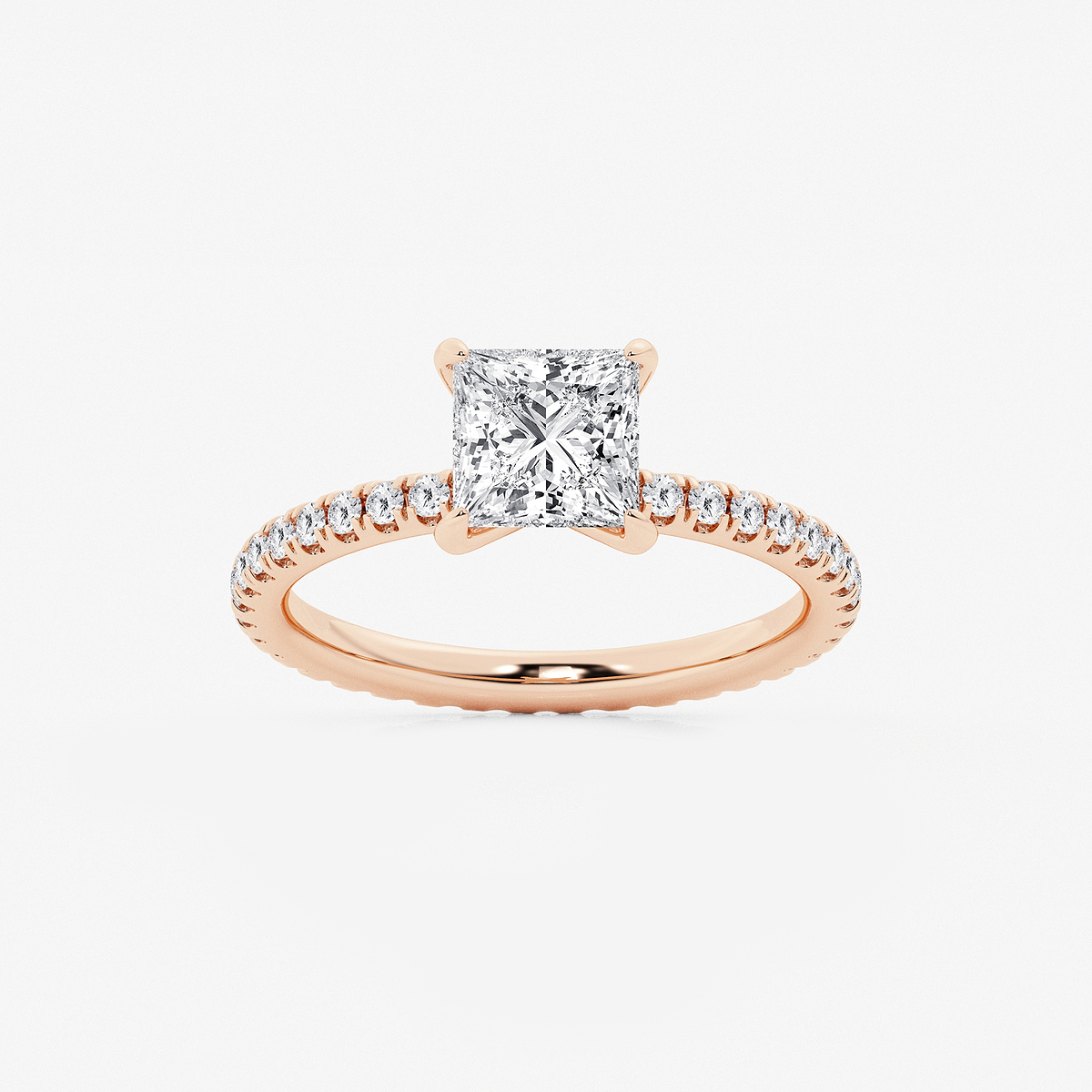 2 ctw Princess Lab Grown Diamond Eternity Engagement Ring