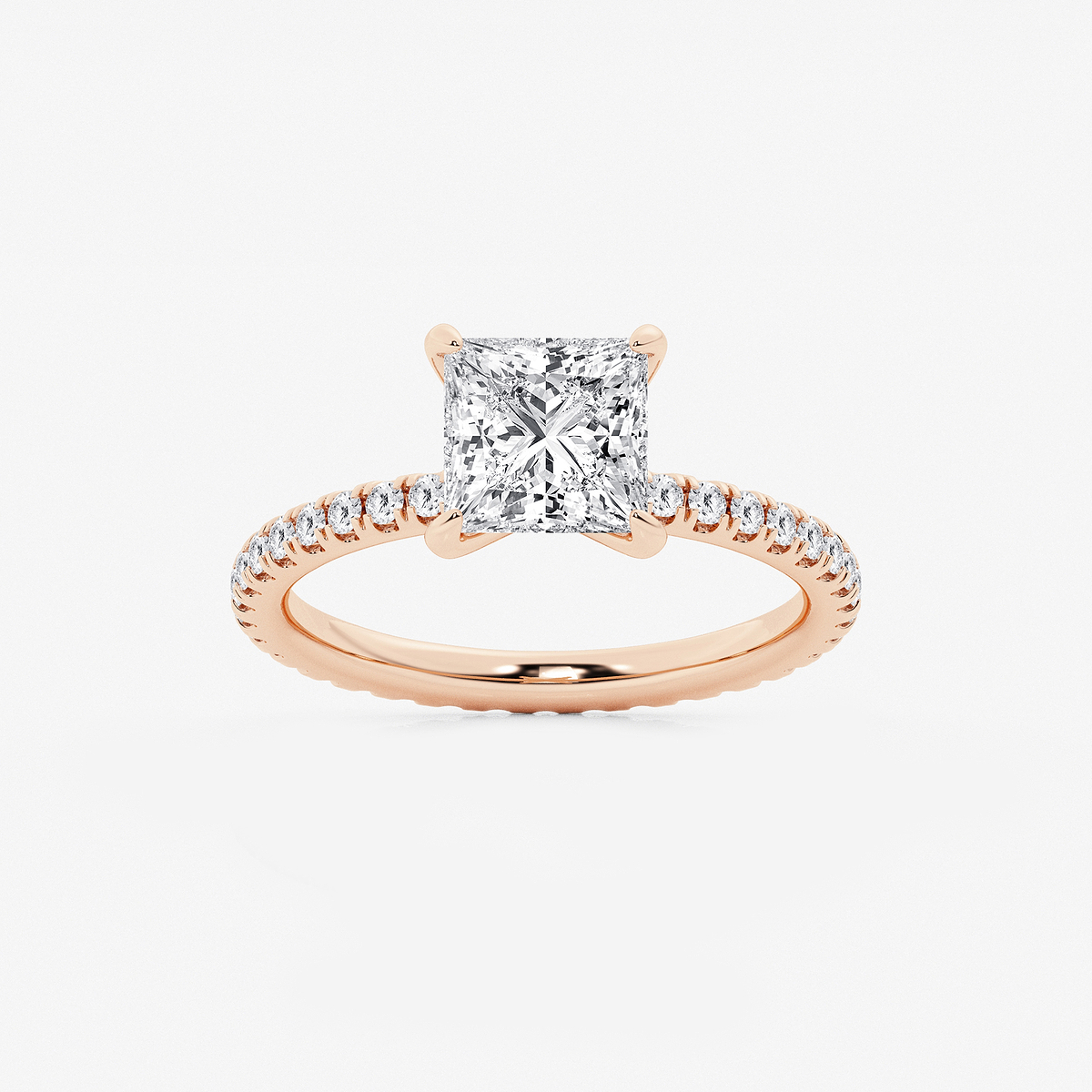 2 1/2 ctw Princess Lab Grown Diamond Eternity Engagement Ring