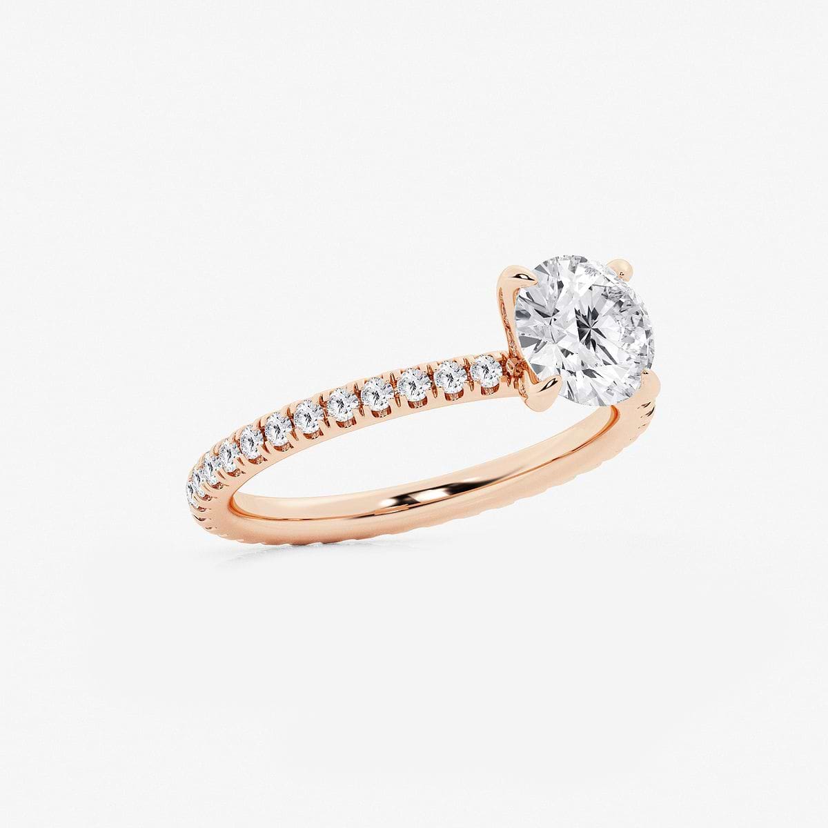 2 ctw Round Lab Grown Diamond Eternity Engagement Ring 14K Rose Gold, FG, VS2+