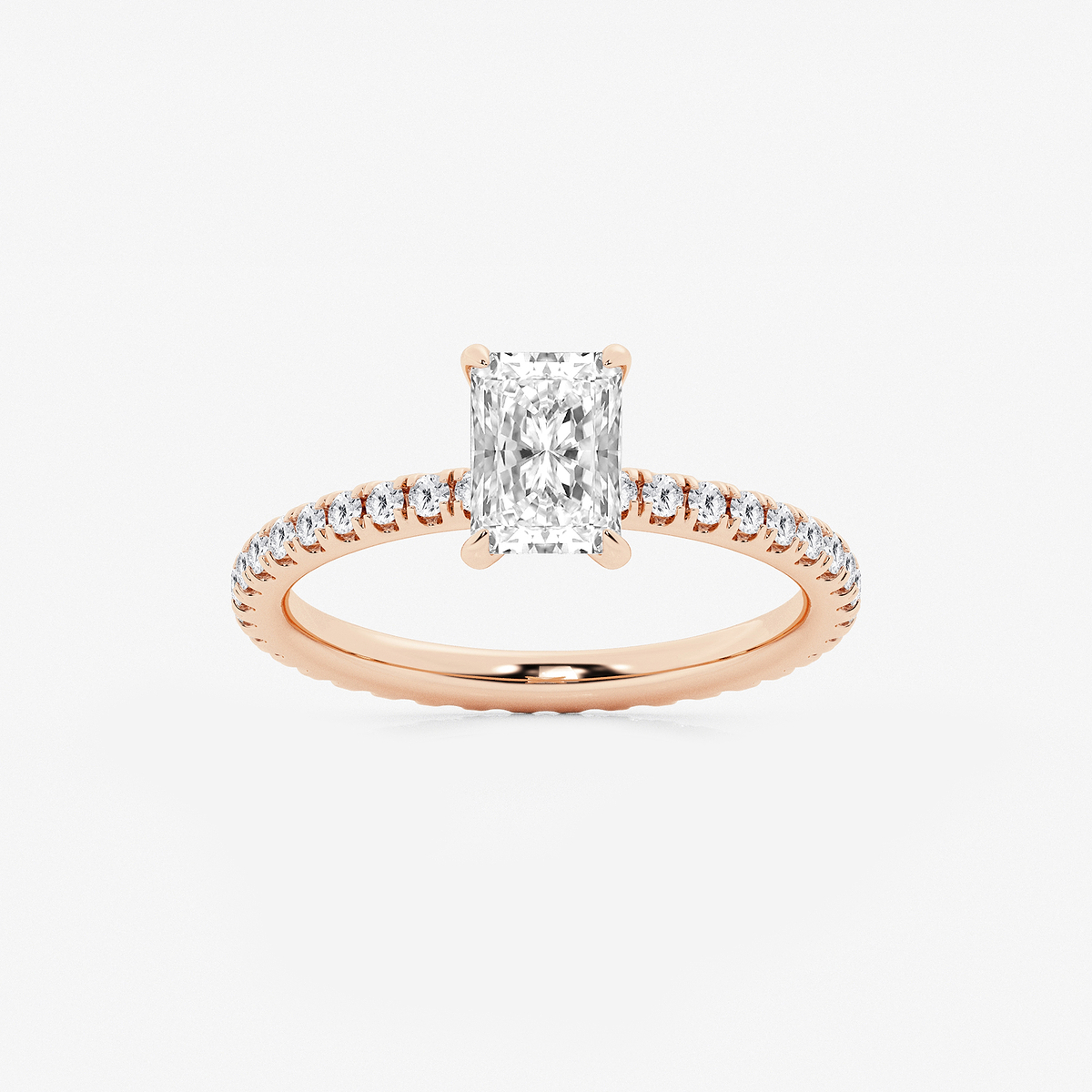 1 1/2 ctw Radiant Lab Grown Diamond Eternity Engagement Ring