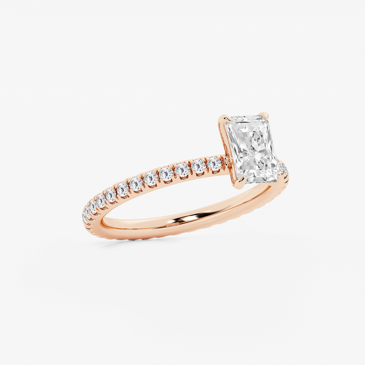 Additional Image 1 for  1 1/2 ctw Radiant Lab Grown Diamond Eternity Engagement Ring