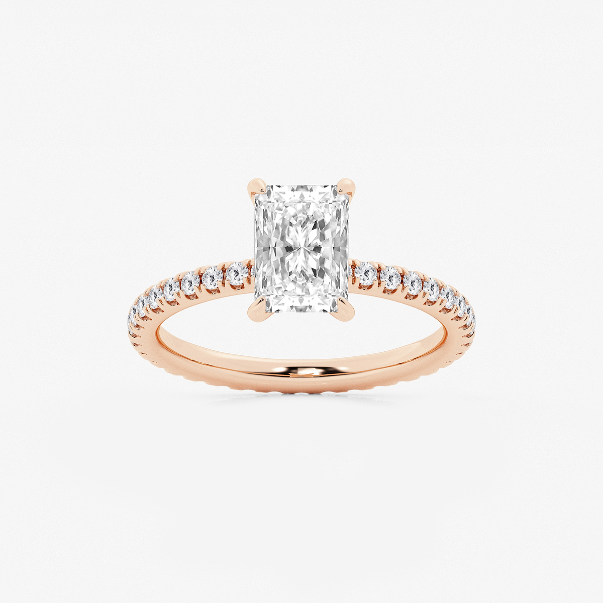 2 ctw Radiant Lab Grown Diamond Eternity Engagement Ring