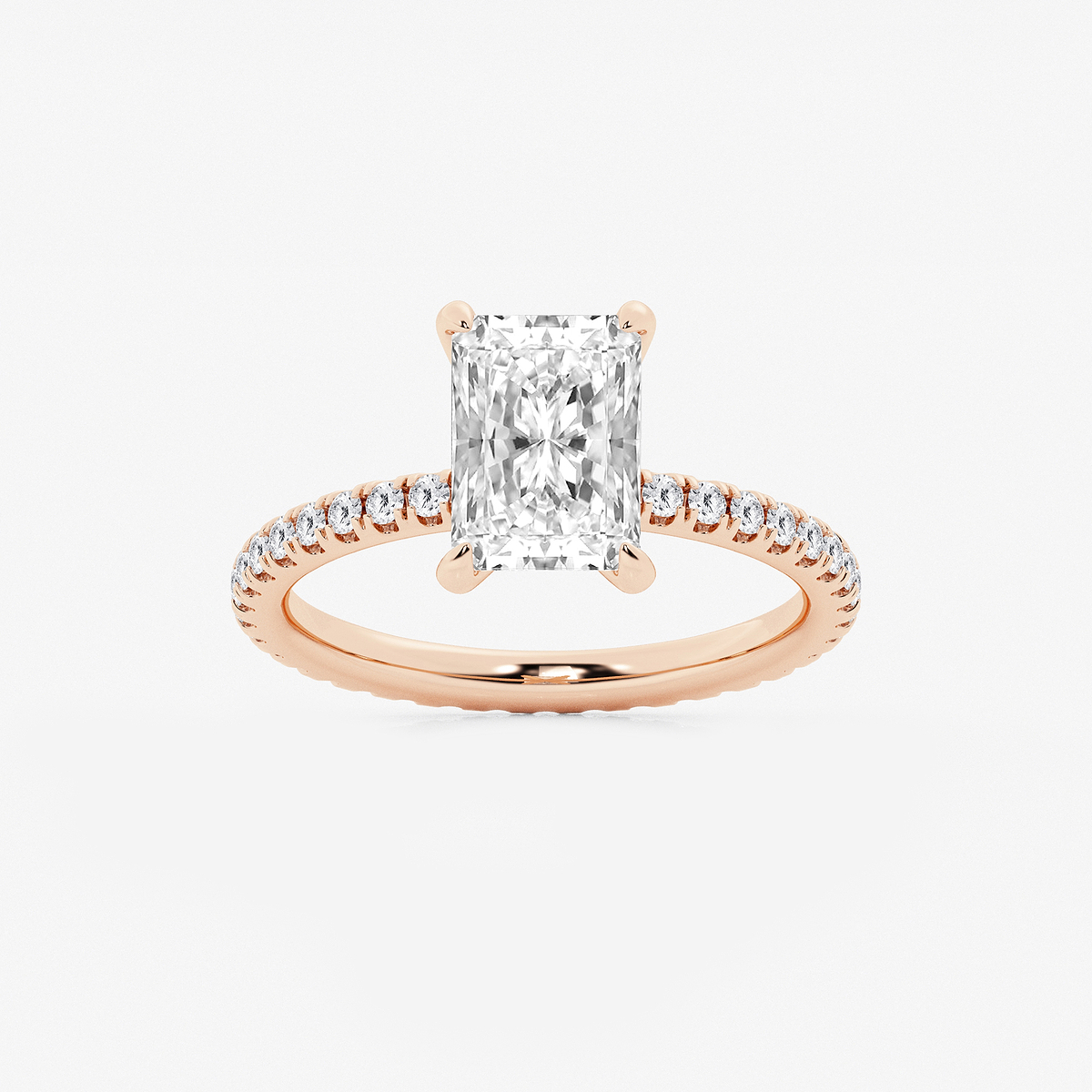 2 1/2 ctw Radiant Lab Grown Diamond Eternity Engagement Ring