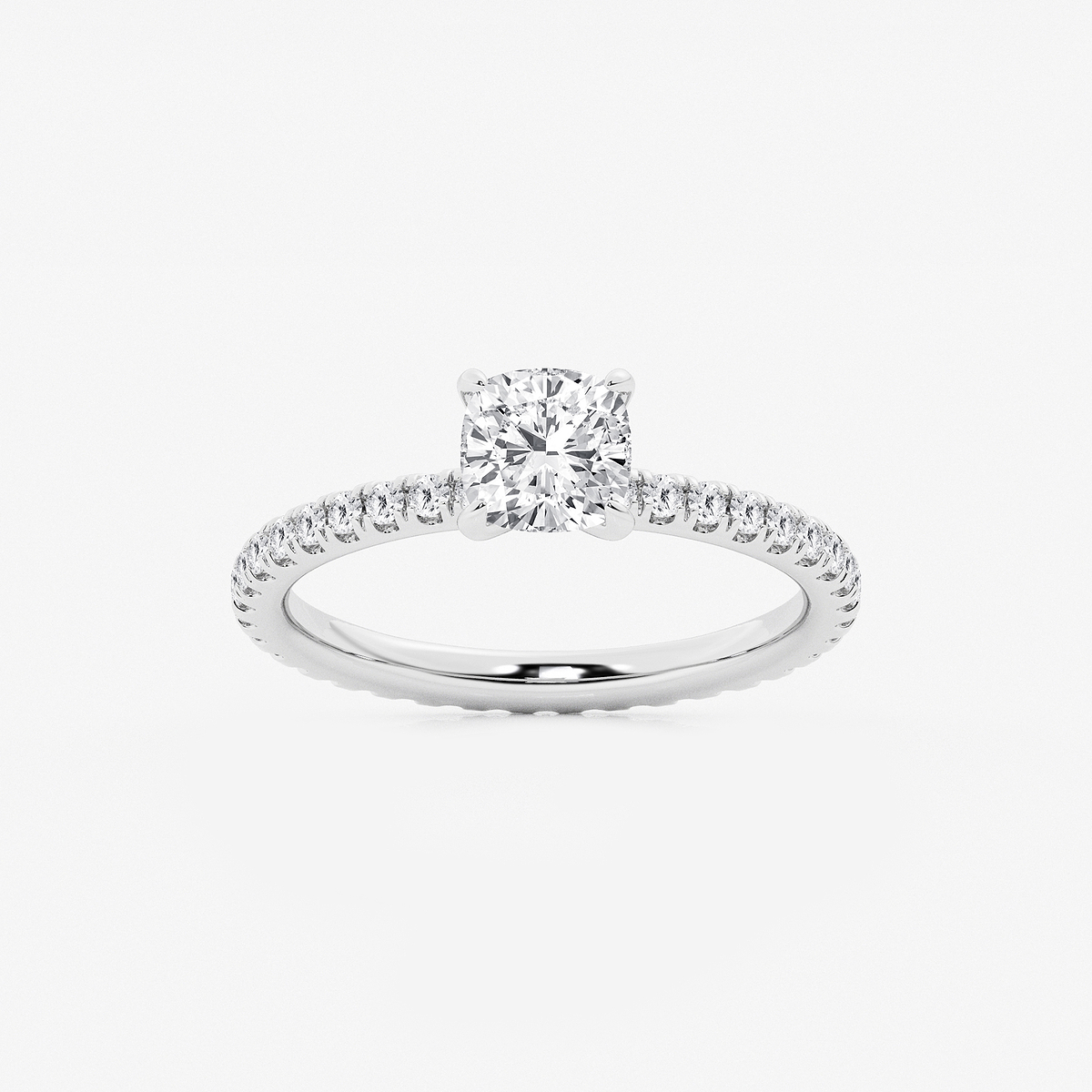 1 1/2 ctw Cushion Lab Grown Diamond Eternity Engagement Ring