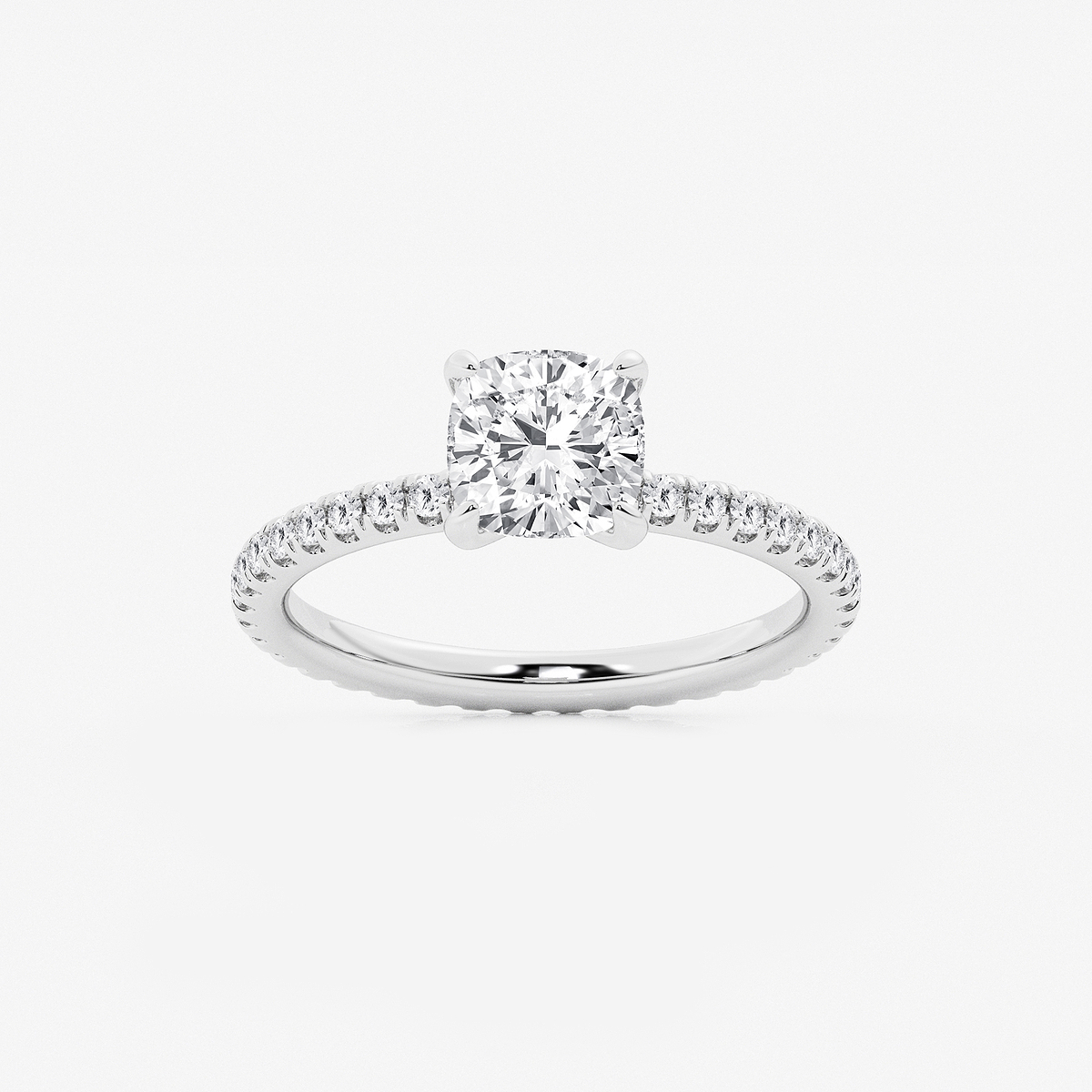 2 ctw Cushion Lab Grown Diamond Eternity Engagement Ring
