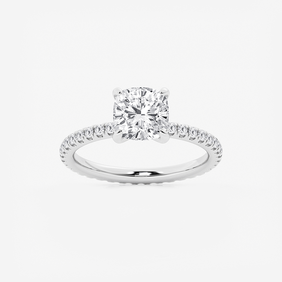 2 1/2 ctw Cushion Lab Grown Diamond Eternity Engagement Ring