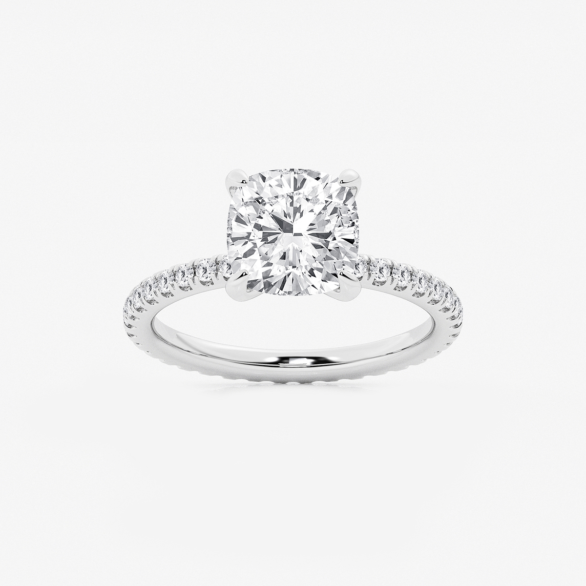 3 ctw Cushion Lab Grown Diamond Eternity Engagement Ring