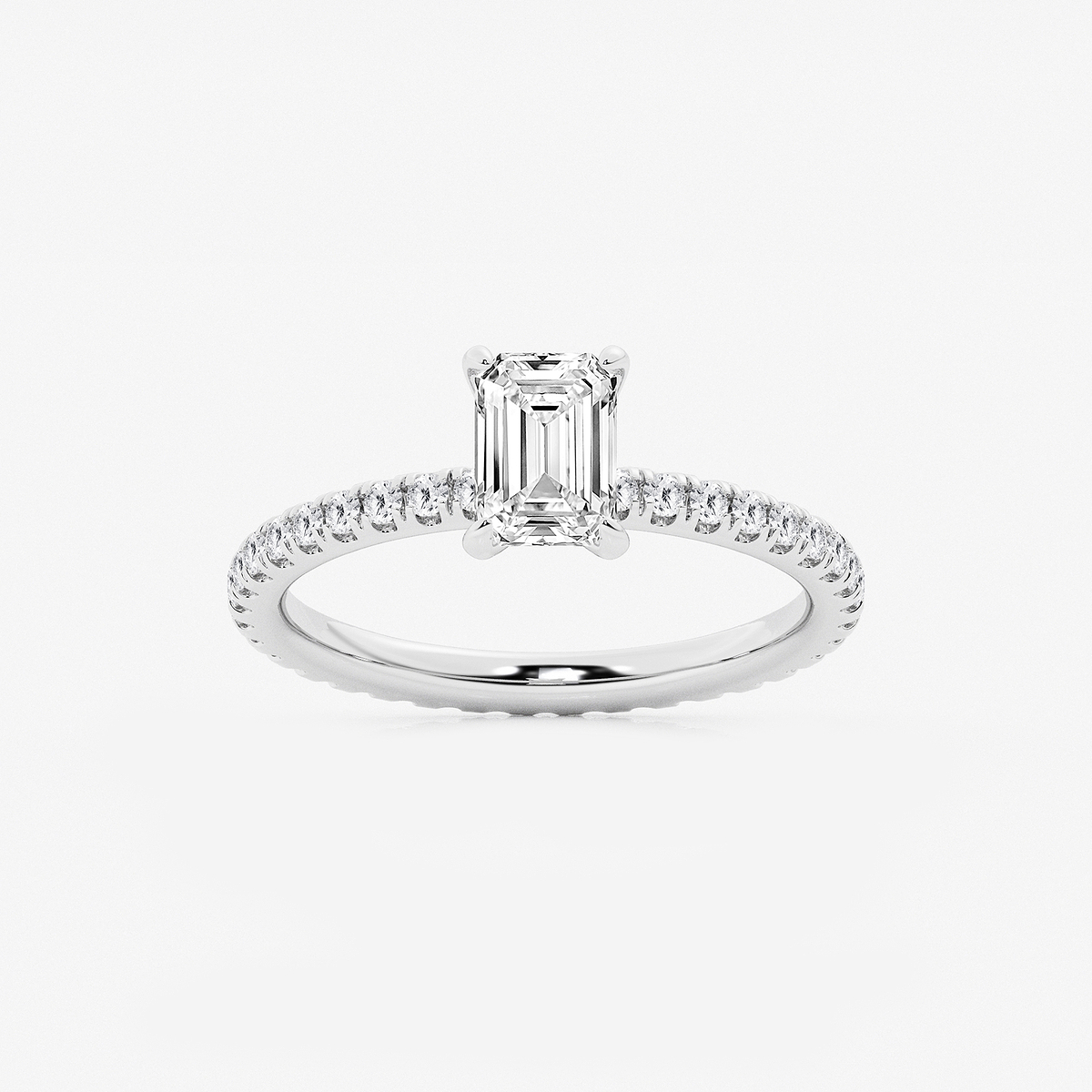 1 1/2 ctw Emerald Lab Grown Diamond Eternity Engagement Ring
