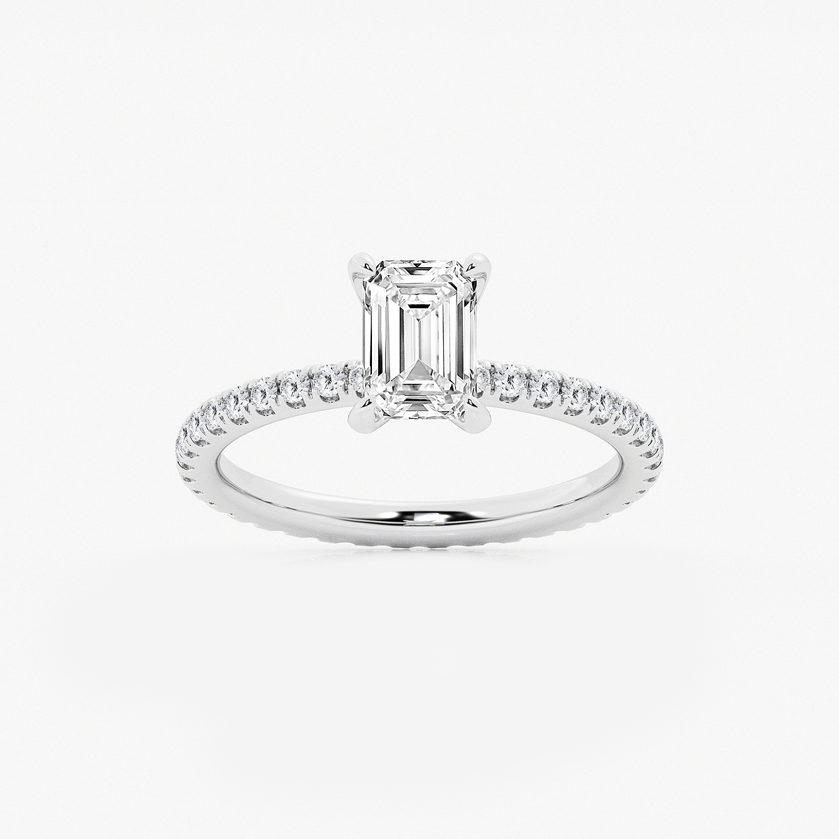 2 ctw Emerald Lab Grown Diamond Eternity Engagement Ring