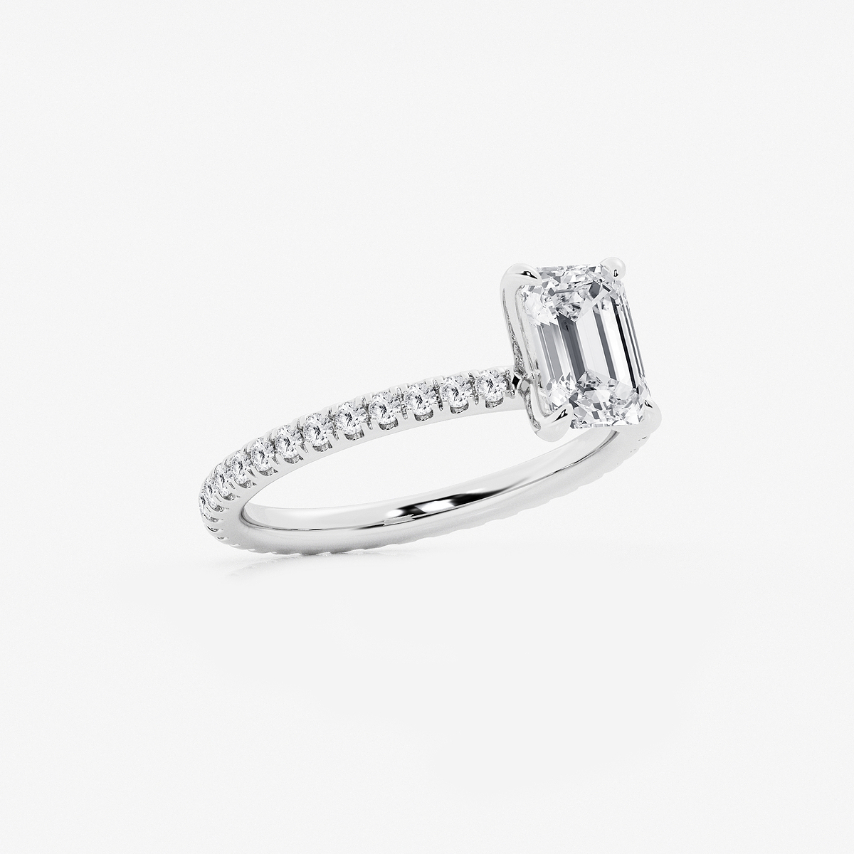 Additional Image 1 for  2 ctw Emerald Lab Grown Diamond Eternity Engagement Ring
