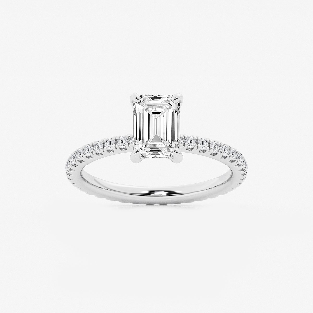 2 1/2 ctw Emerald Lab Grown Diamond Eternity Engagement Ring