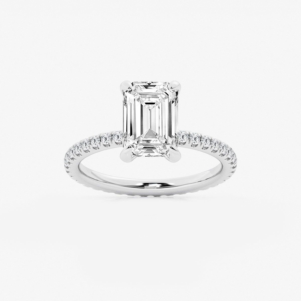 3 ctw Emerald Lab Grown Diamond Eternity Engagement Ring