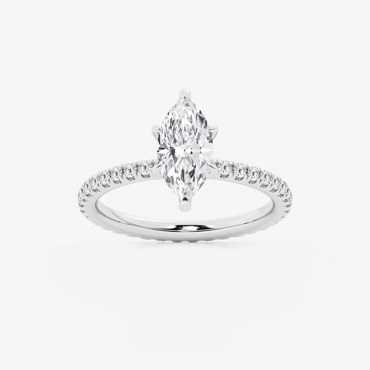 2 ctw Marquise Lab Grown Diamond Eternity Engagement Ring
