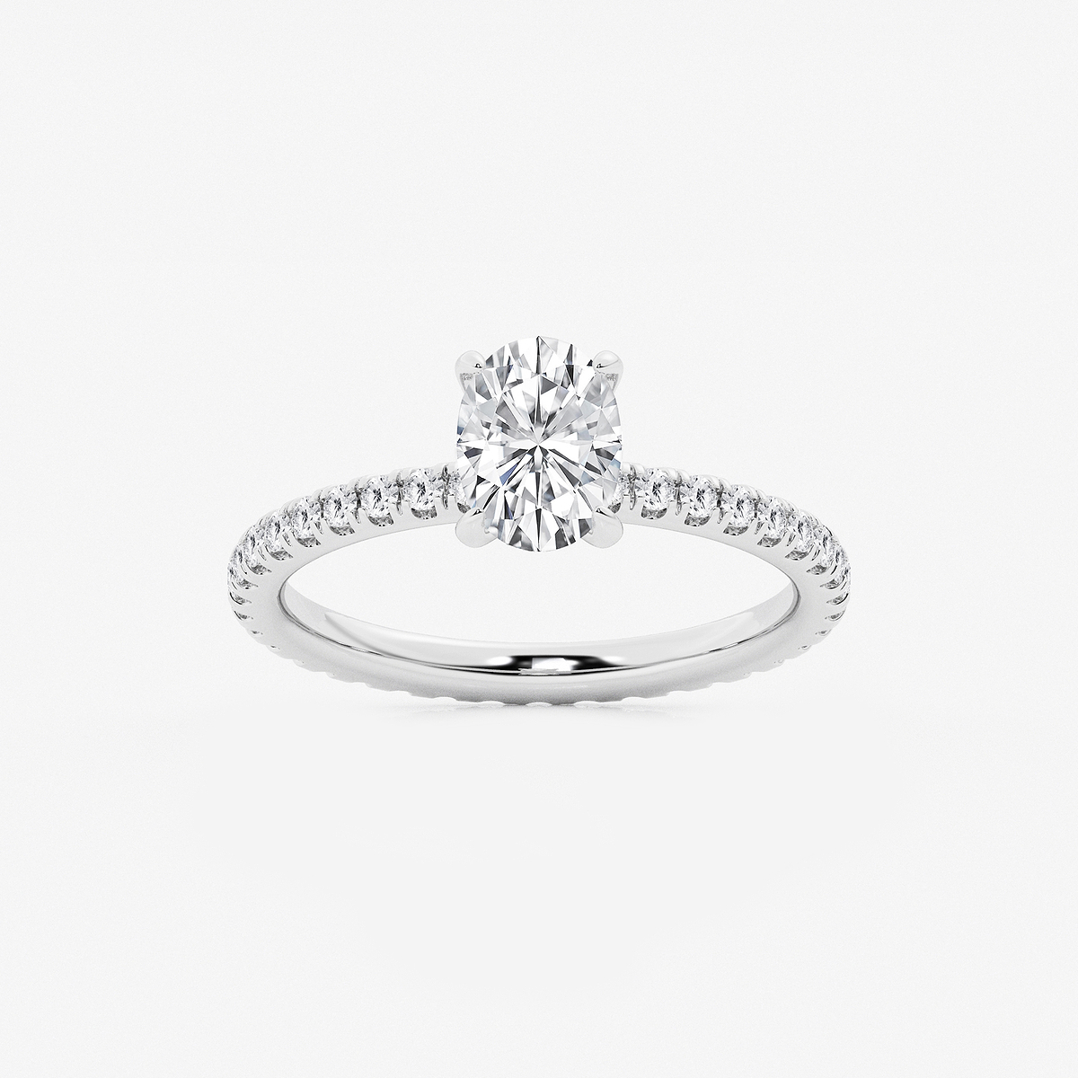 1 1/2 ctw Oval Lab Grown Diamond Eternity Engagement Ring