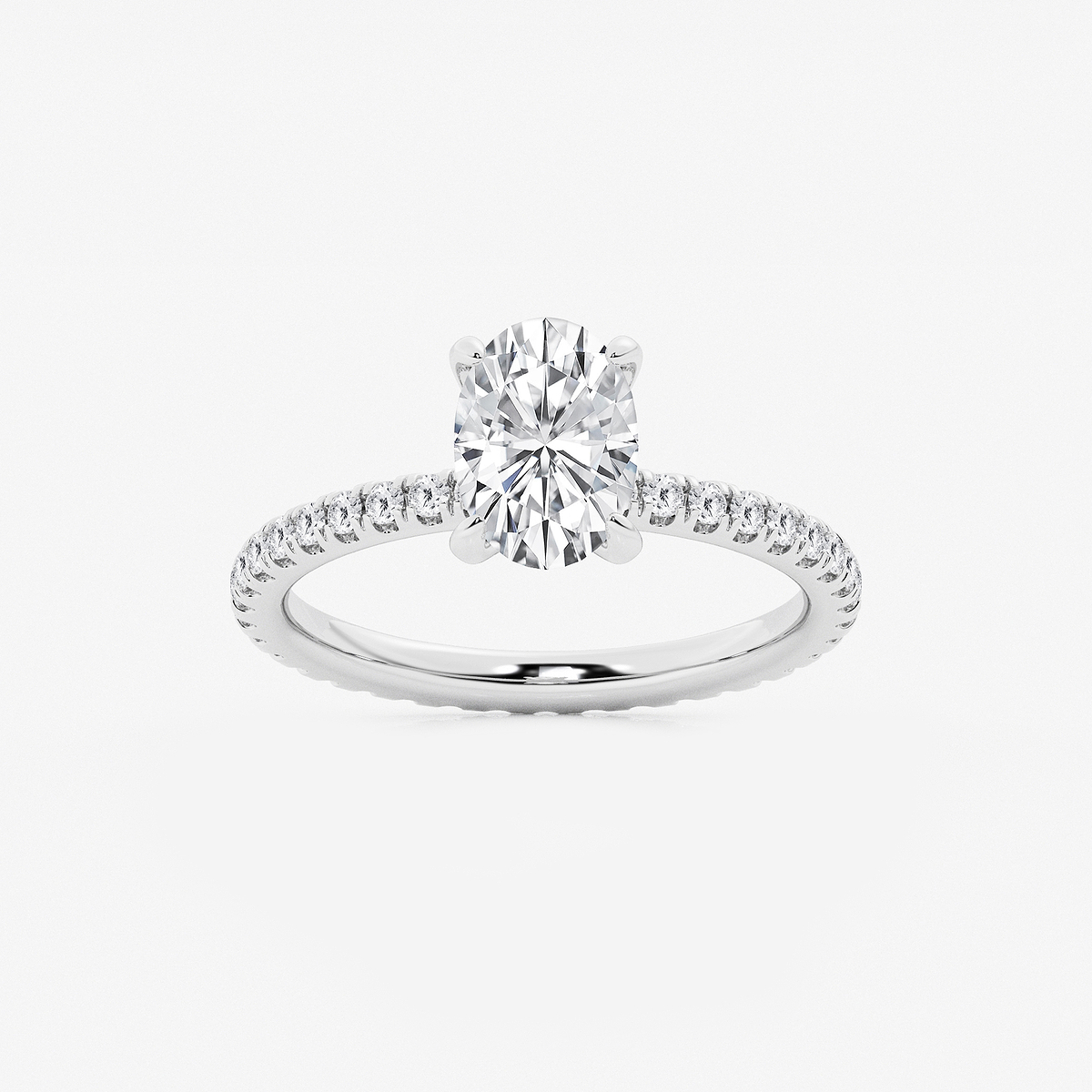 2 ctw Oval Lab Grown Diamond Eternity Engagement Ring
