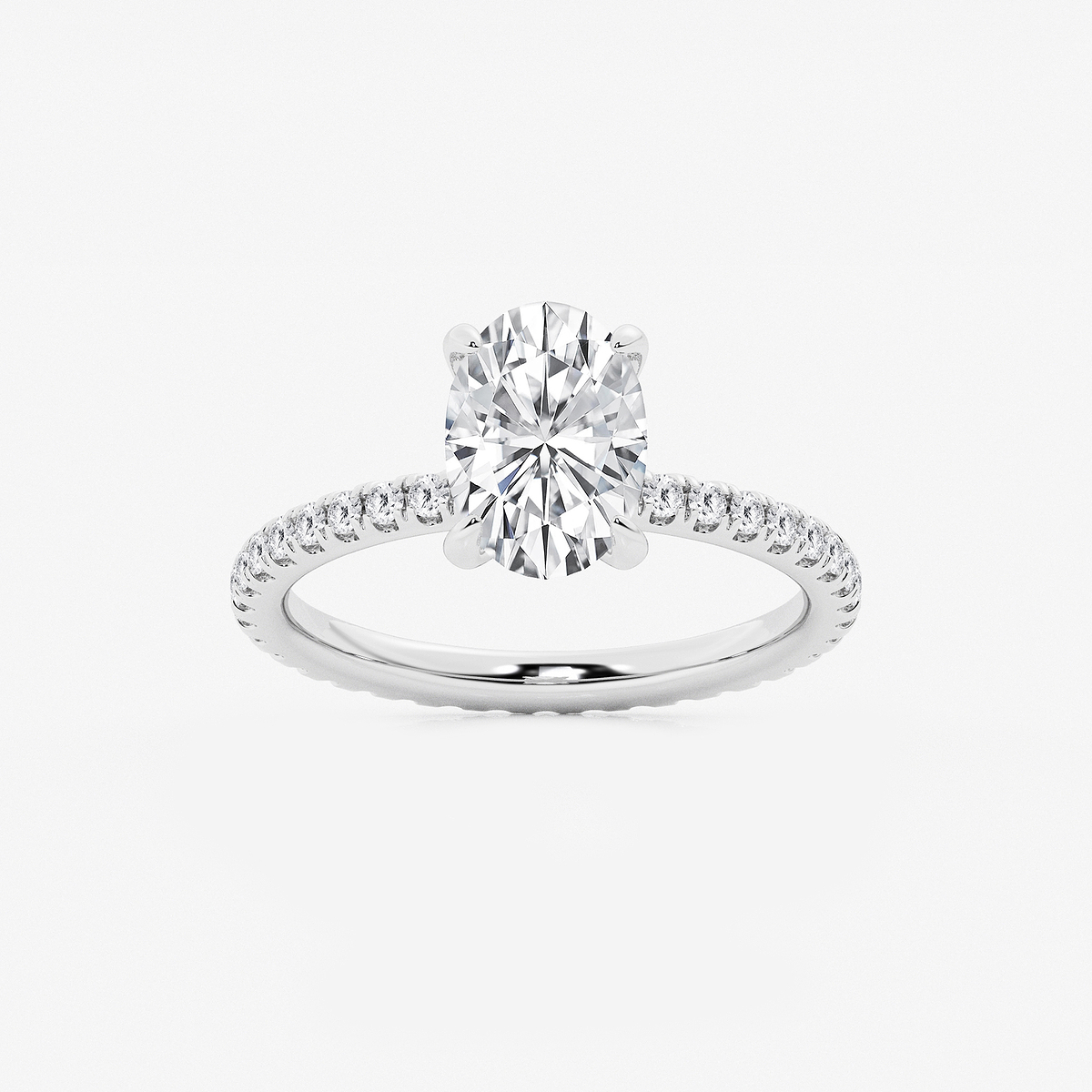 2 1/2 ctw Oval Lab Grown Diamond Eternity Engagement Ring