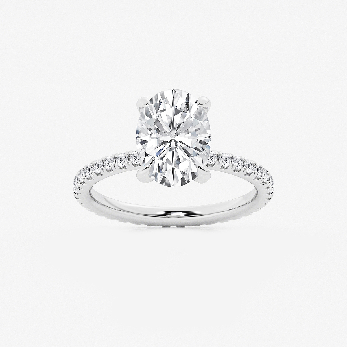 3 ctw Oval Lab Grown Diamond Eternity Engagement Ring
