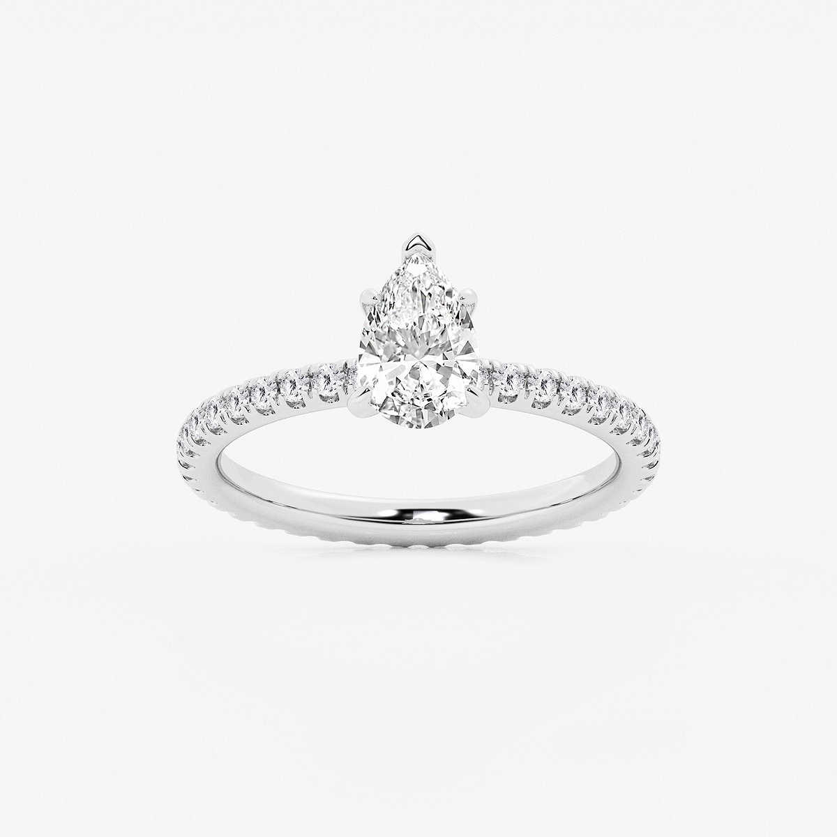 1 1/2 ctw Pear Lab Grown Diamond Eternity Engagement Ring
