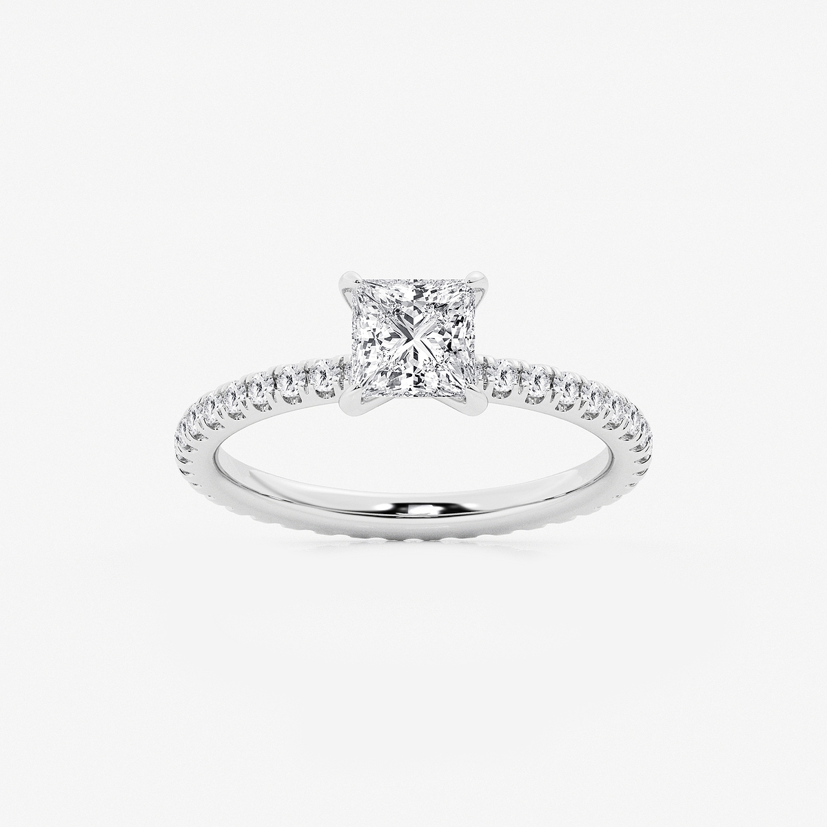 1 1/2 ctw Princess Lab Grown Diamond Eternity Engagement Ring