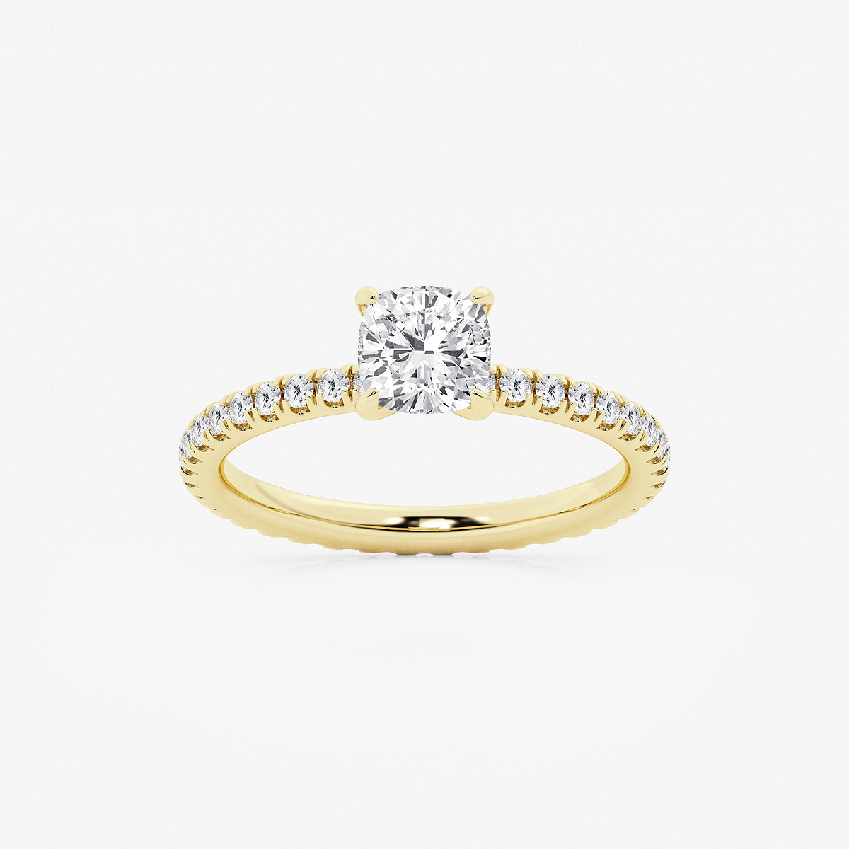 1 1/2 ctw Cushion Lab Grown Diamond Eternity Engagement Ring