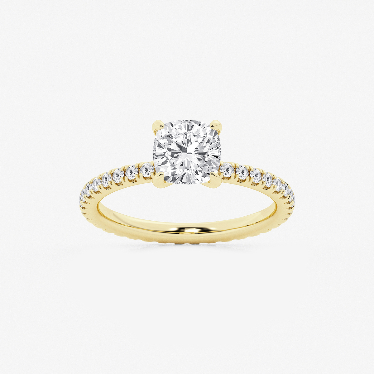 2 ctw Cushion Lab Grown Diamond Eternity Engagement Ring