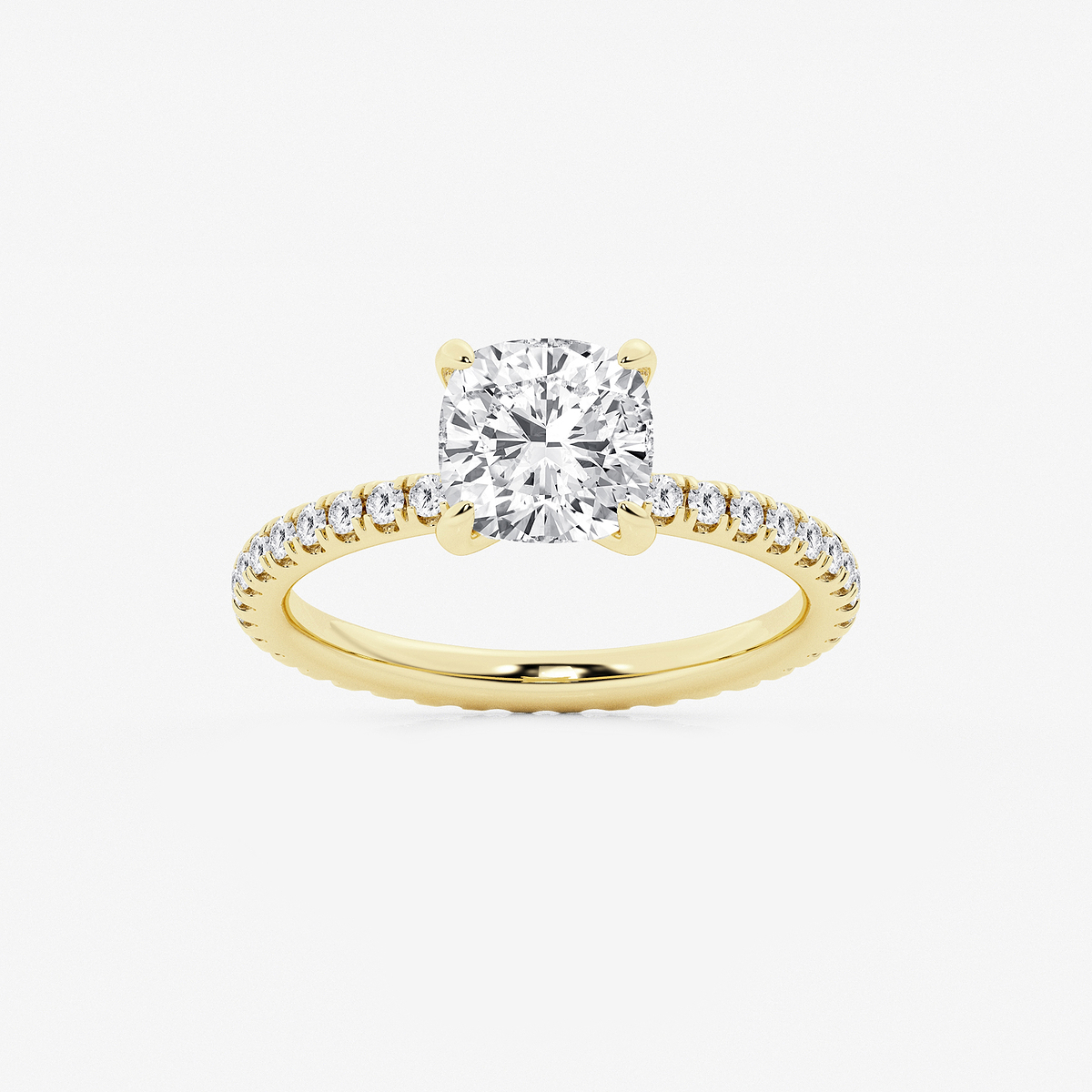 2 1/2 ctw Cushion Lab Grown Diamond Eternity Engagement Ring
