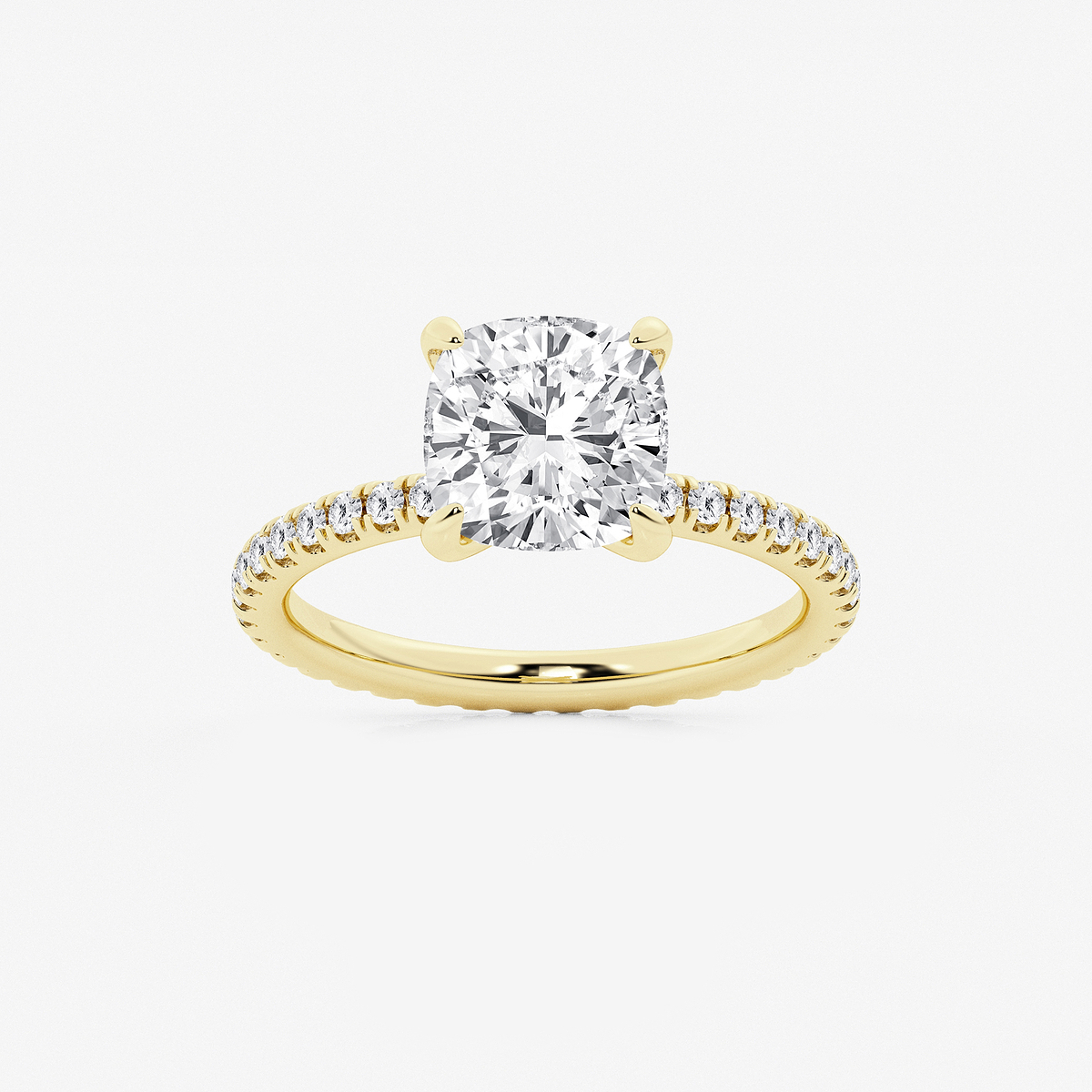 3 ctw Cushion Lab Grown Diamond Eternity Engagement Ring