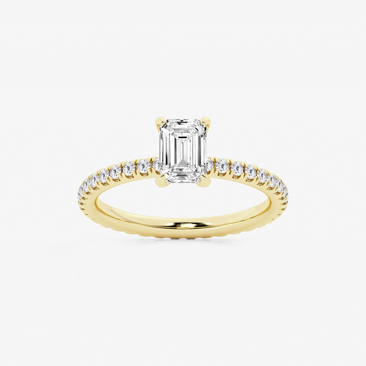 1 1/2 ctw Emerald Lab Grown Diamond Eternity Engagement Ring