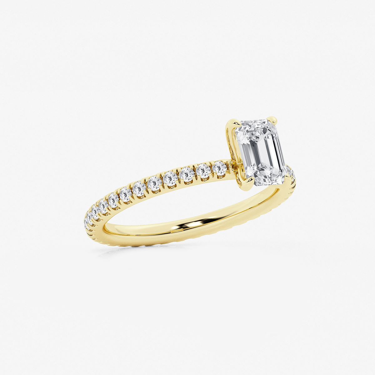 Additional Image 1 for  1 1/2 ctw Emerald Lab Grown Diamond Eternity Engagement Ring