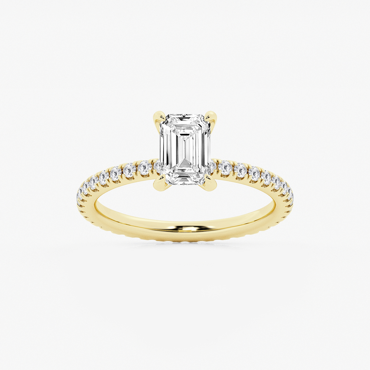 2 ctw Emerald Lab Grown Diamond Eternity Engagement Ring