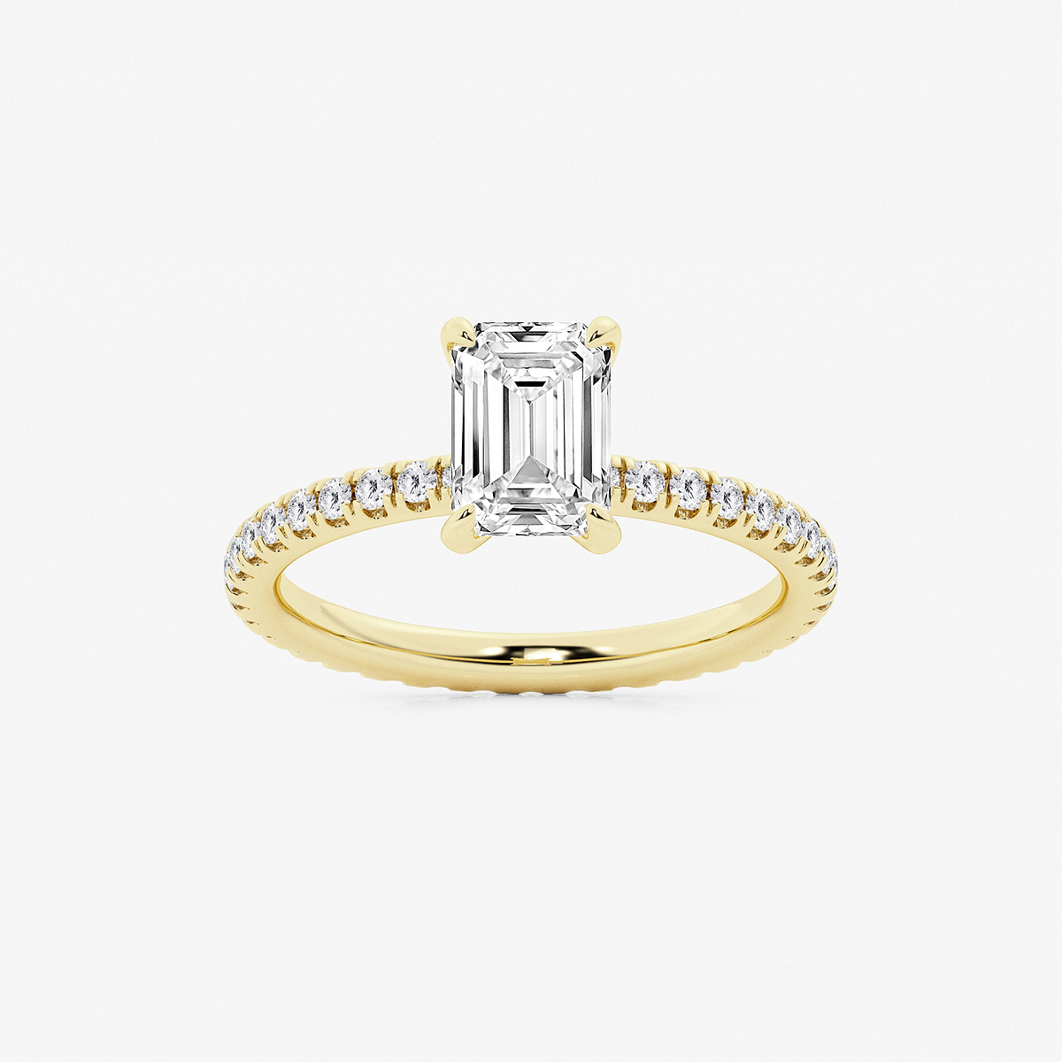 2 1/2 ctw Emerald Lab Grown Diamond Eternity Engagement Ring