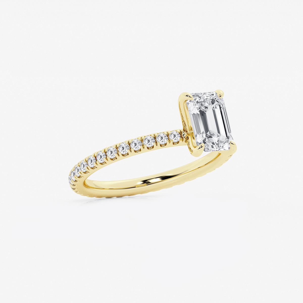 Additional Image 1 for  2 1/2 ctw Emerald Lab Grown Diamond Eternity Engagement Ring