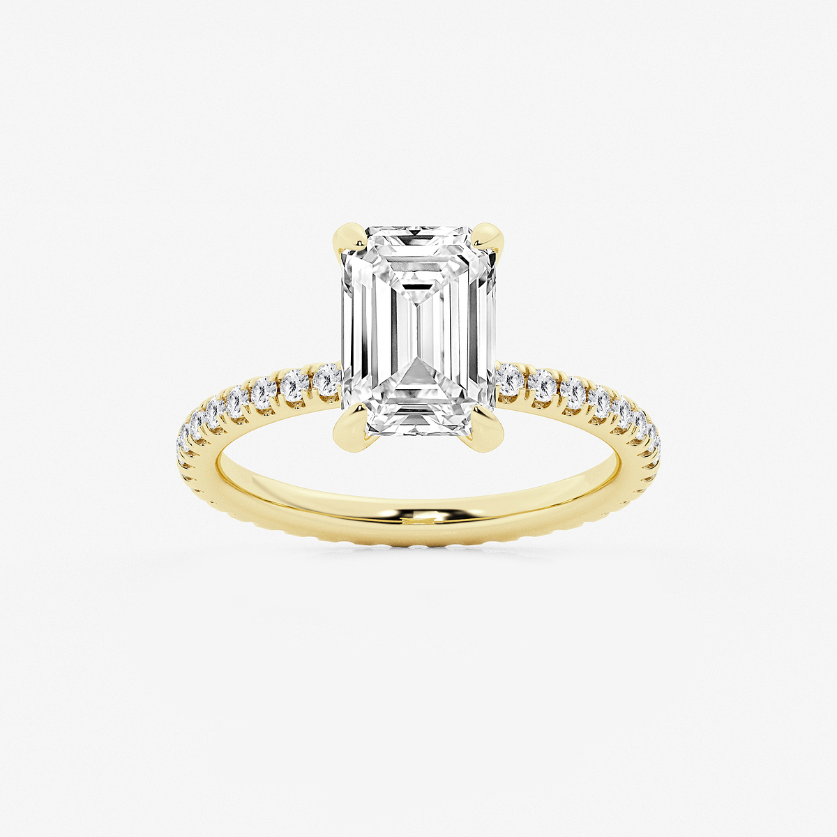 3 ctw Emerald Lab Grown Diamond Eternity Engagement Ring