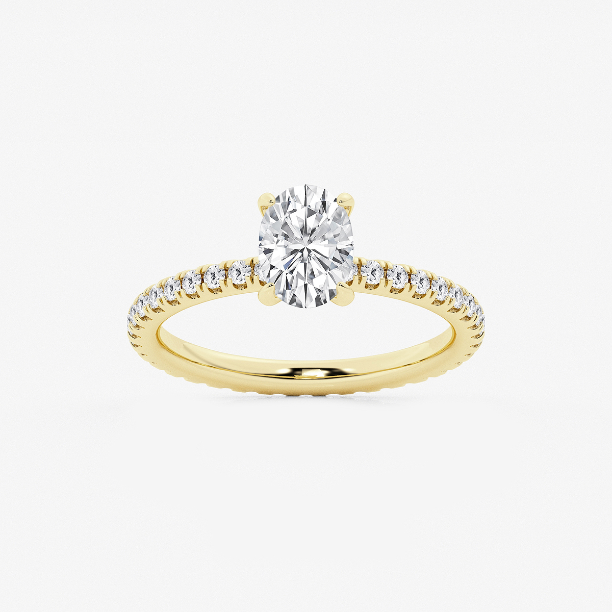 1 1/2 ctw Oval Lab Grown Diamond Eternity Engagement Ring